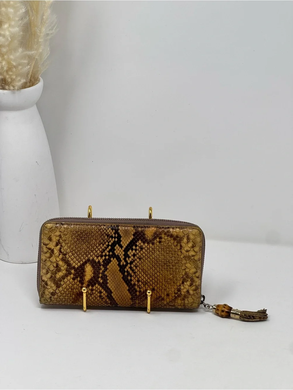 💯Authentic Gucci Python Zippy Wallet